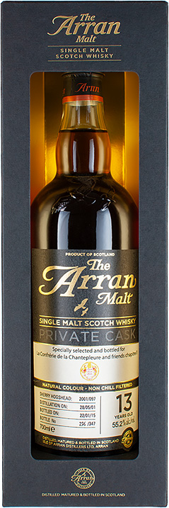 BOX arran 2001 private cask confrerie chantepleur 13yr