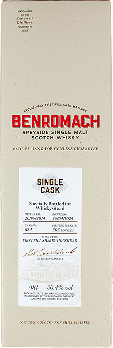 BOX benromach 2014 ob bottled for whiskysite nl 9yr