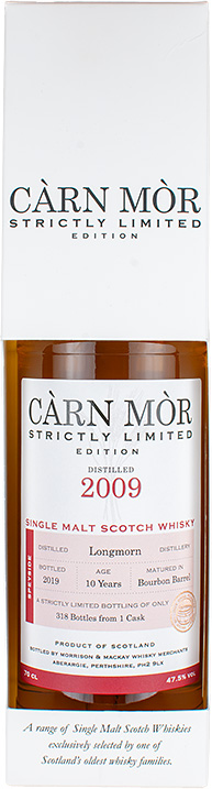 BOX longmorn 2009 carn mor strictly 10yr